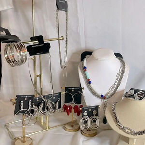 Ashley Stewart 10 pc Jewelry lot Necklace Bracelet Earrings NWT $150 Value